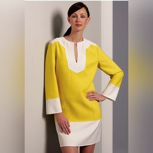 Michael Kors Collection Italian Wool Colorblock Shift Dress Size 8